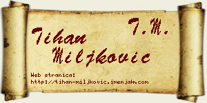 Tihan Miljković vizit kartica